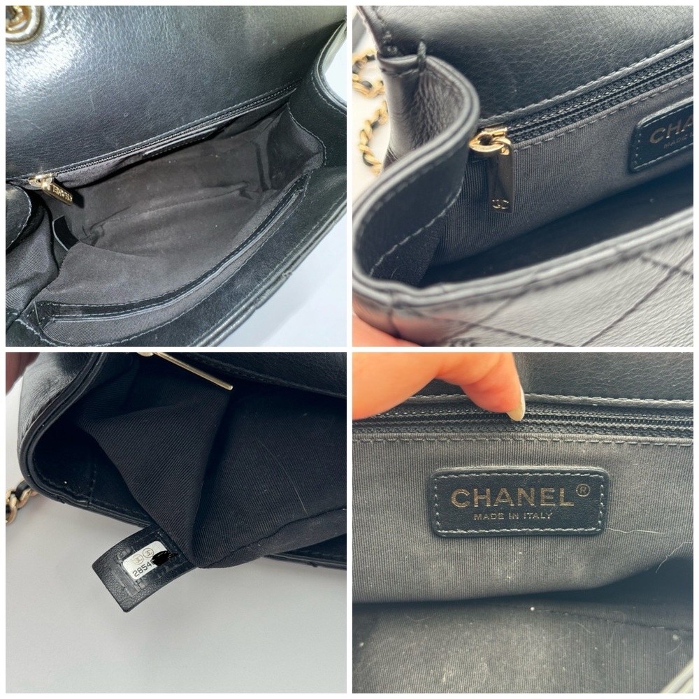 (SOLD) Chanel 19B Veau Grain Black Flap Bag W Gold (Full Set W Receipt & Tags) - Picture 13 of 16